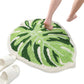 Faux Sherpa Bathroom Mat Monstera Leaf Design Non Slip Washable Rug for Bathroom Floor