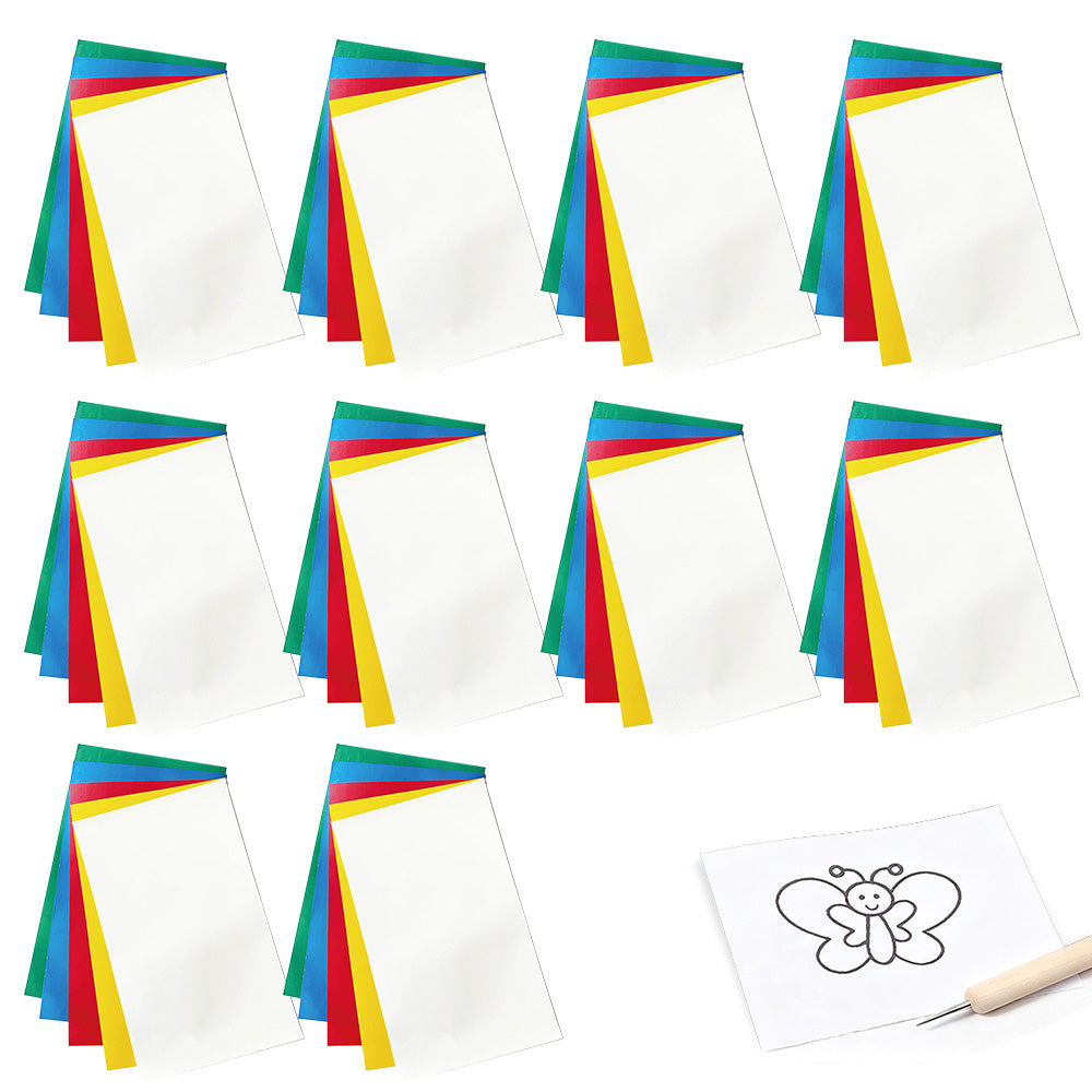 50 Sheet 5 Color Reusable Craft Transfer Paper Set for Fabric Art