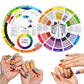 2Pcs Rotating Mixing Guide Color Wheel for Nail Art and Painting