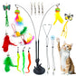 20 Pack Interactive Cat Feather Suction Cup Wand Toy Set