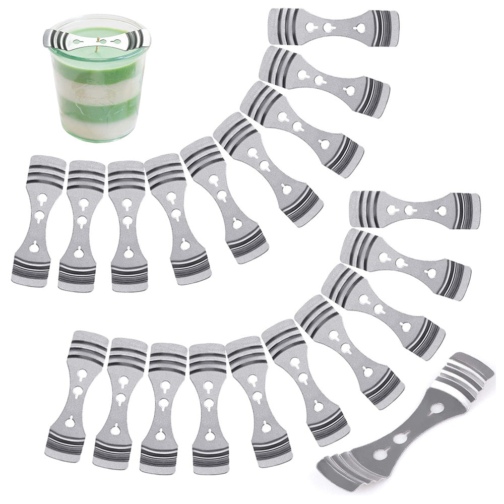 20 Pack Metal Candle Wick Centering Holders for Candle Making