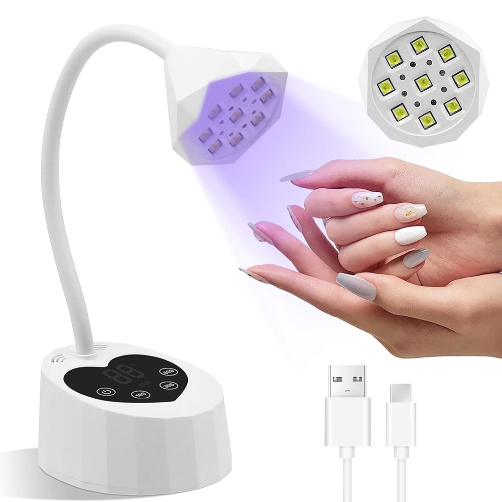 UV LED Nail Lamp Rechargeable Fast Curing with 3 Timers Auto Sensor for Gel Nails