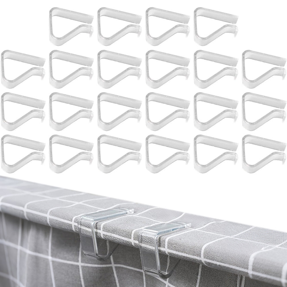 24 Pack Clear Plastic Tablecloth Clips for Indoor Outdoor Tables