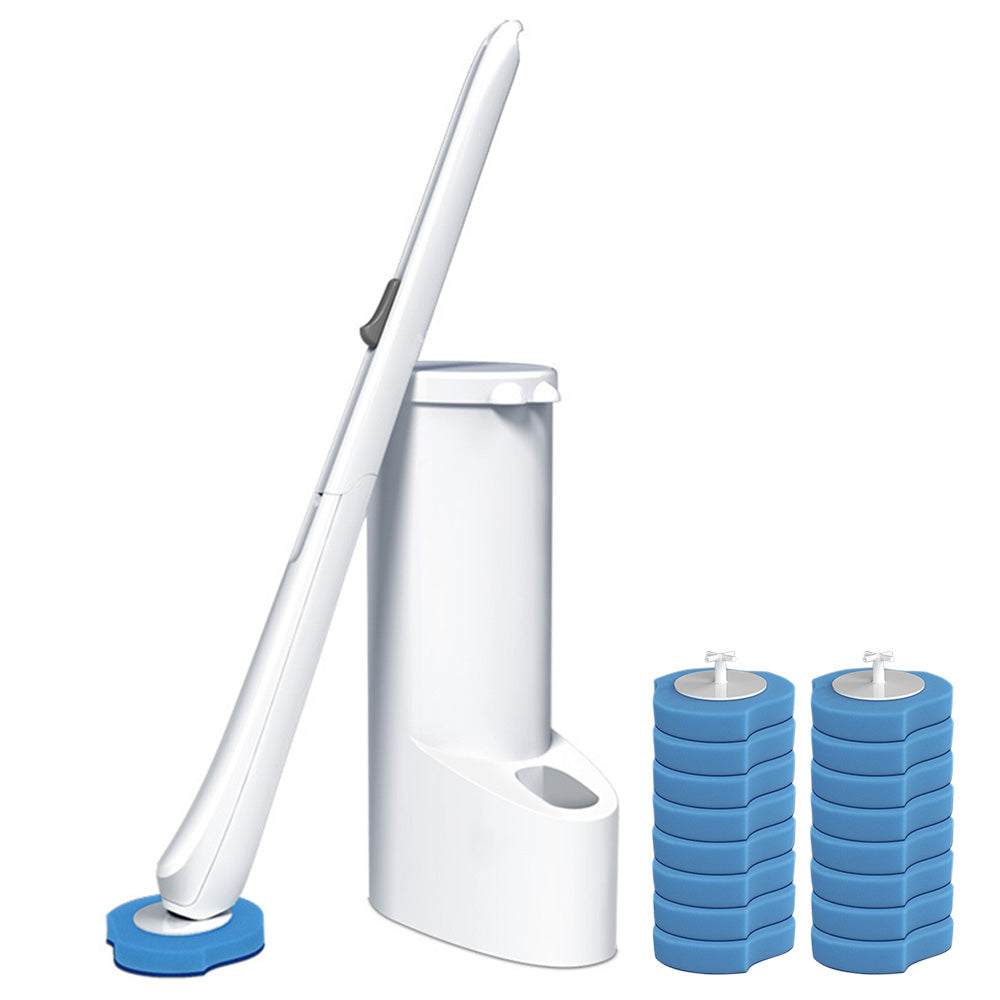 Disposable Toilet Brush Bathroom Bowl Cleaning Set with Replaceable Heads