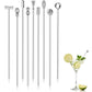 9PCS Stainless Steel Fruit Picks Reusable Metal Cocktail Appetizer Skewers