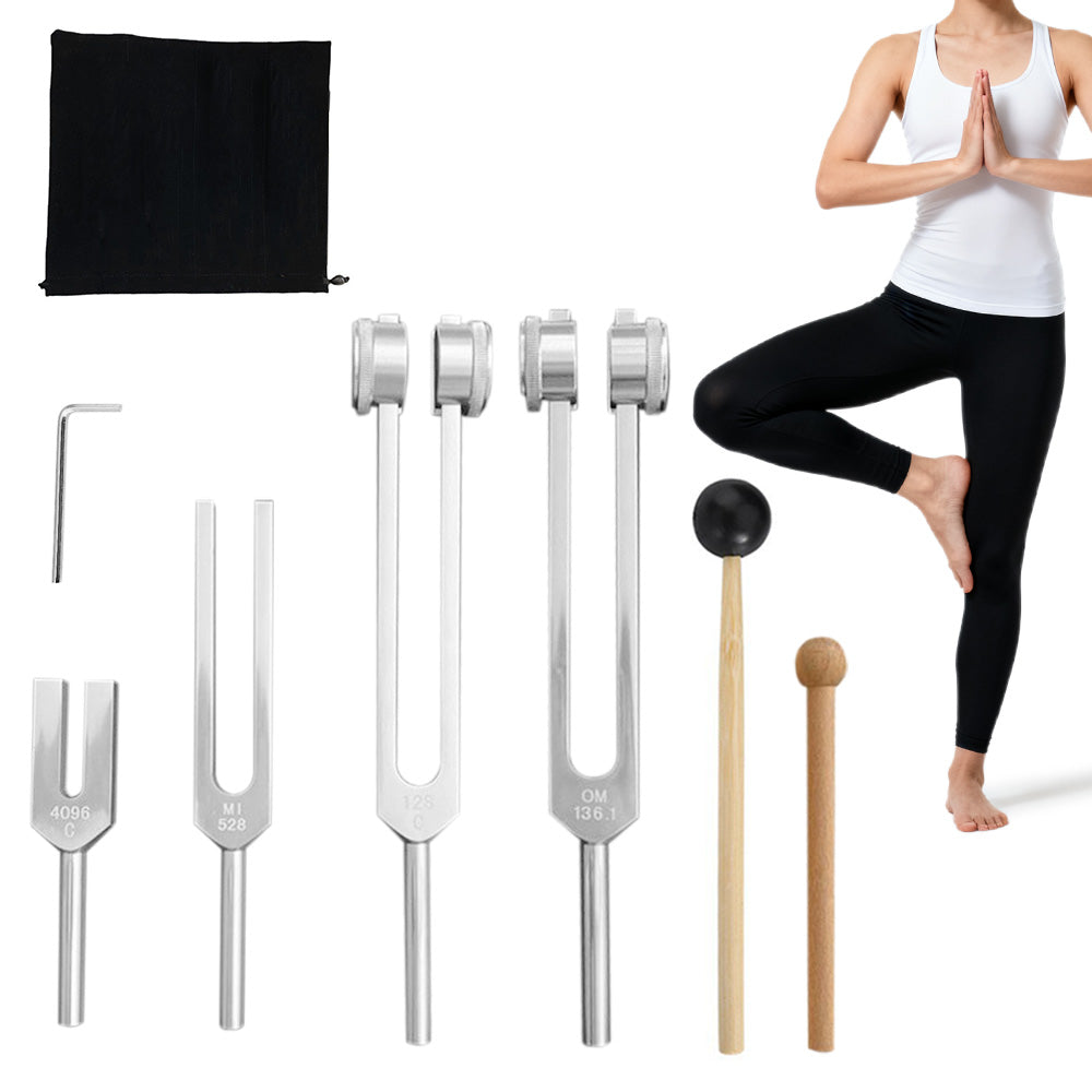 4PCS Tuning Fork Set With Mallet Sound Tool Sensory Tuning Forks