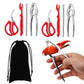 9Pcs Seafood Tool Set with Stainless Steel Forks Plastic Forks Cracker Scissors and Pouch