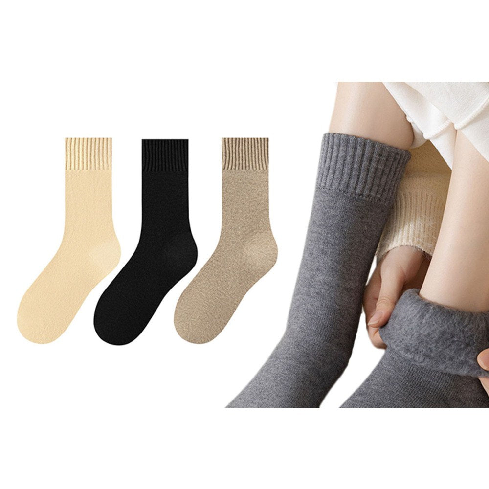 1 Pair Warm Thermal Socks Womens Winter Fleece Lined Socks Insulated Socks