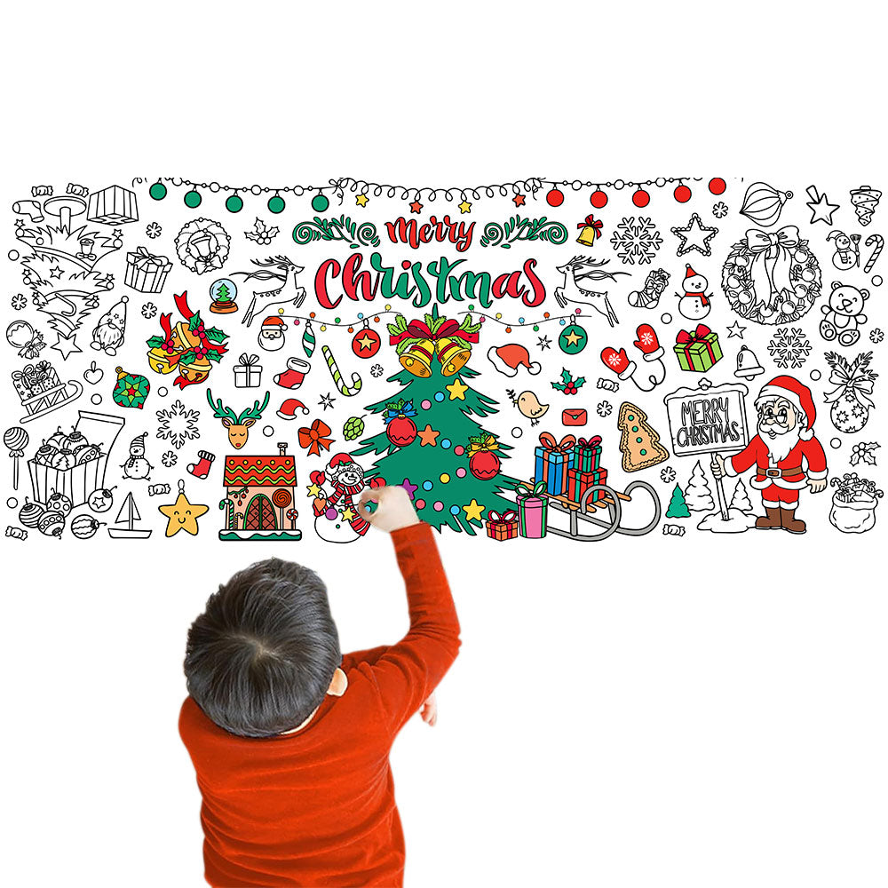 Kids Christmas Table Cloth Decoration Kids DIY Coloring Xmas Tablecloth