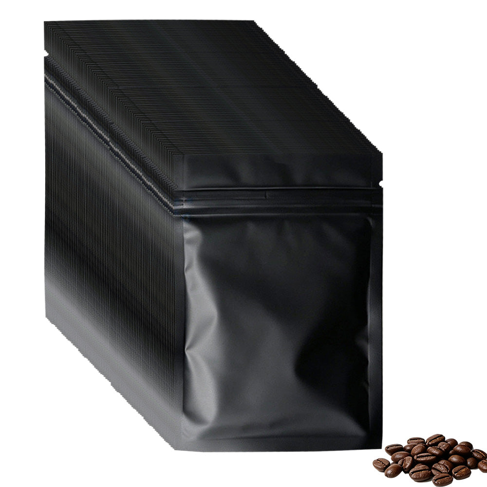 100 Pack Black Matte Aluminum Foil Food Storage Bags in 2 Sizes