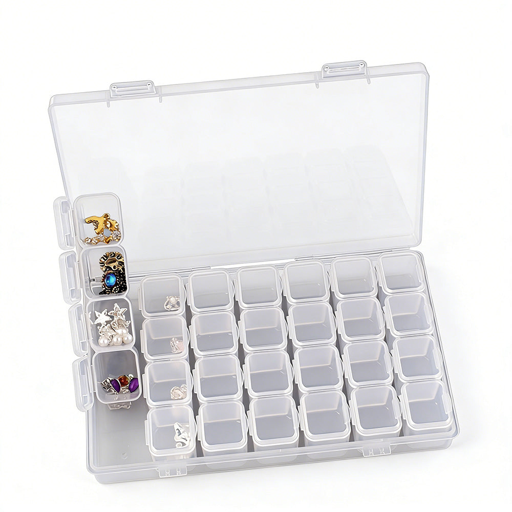 28 Grid Plastic Compartment Storage Box Container Jewellery Bead Craft Organiser