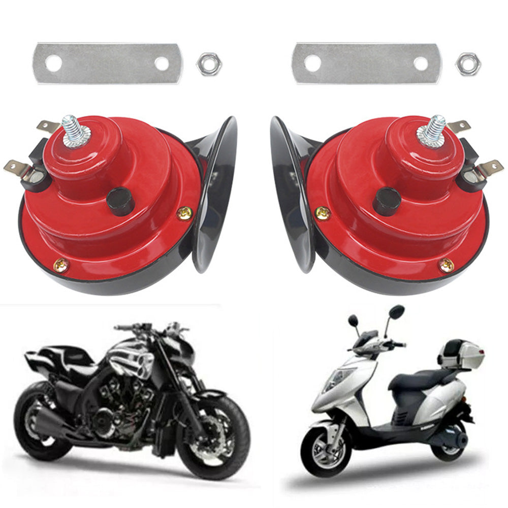 2Pcs Loud Snail Horn for Motorcycle Car Truck SUV Boat