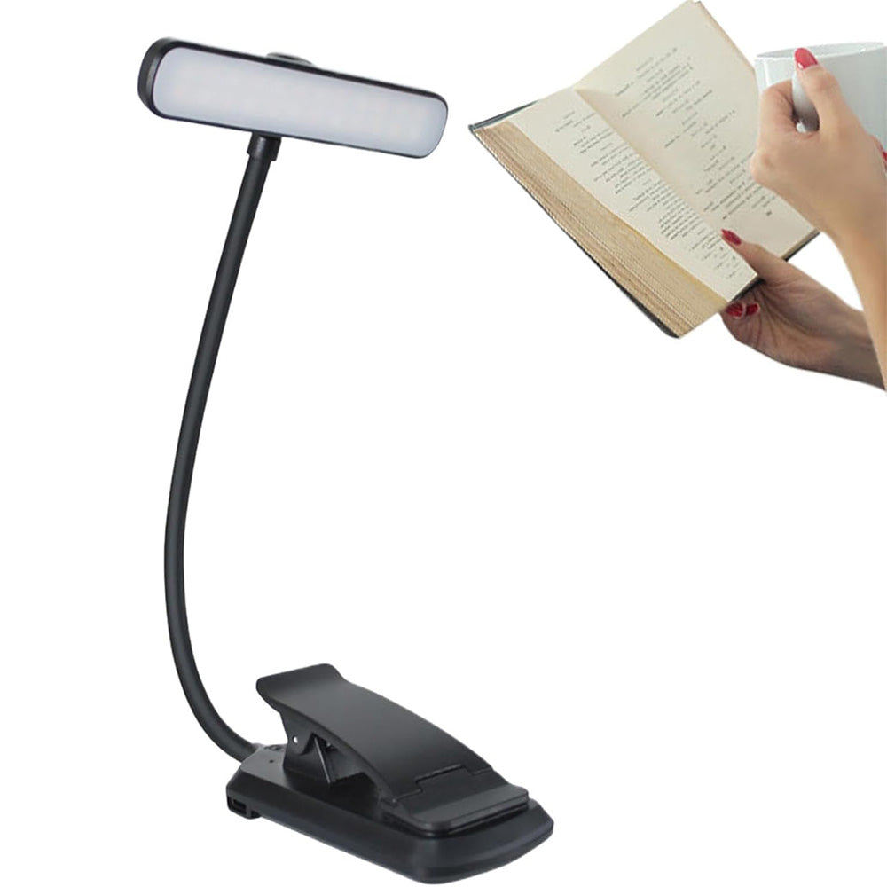 Rechargeable Flexible Goose Neck Clip-on 24 LEDs Eye Caring Book Light for Reading