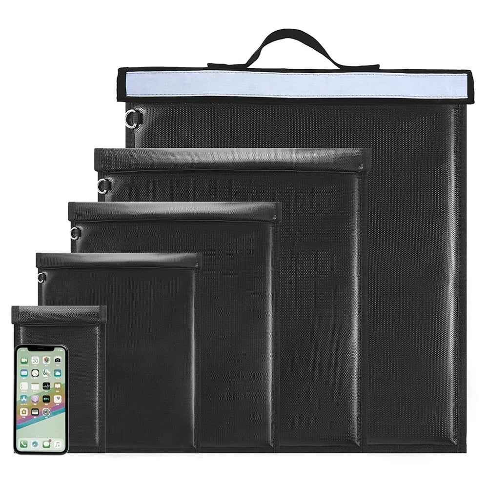 5Pcs Heat-Resistant Faraday Bags EMP Signal Shielding for Cell Phone Laptops Car Keys