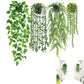 4 PCS Fake Hanging Plants with Pots Artificial Plants for Wall Room Balcony Office