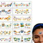 12 Sheets Colorful Football Themed Stickers Soccer Themed Tattoos for World Cup
