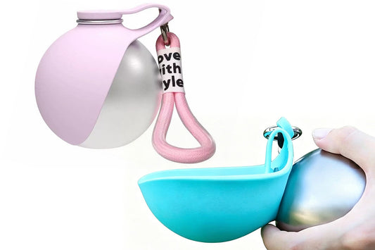 285ML Leak-Proof Stainless Steel Pet Water Bowl Portable Dog Water Bottle with Silicone Cover Pet Travel Water Dispenser