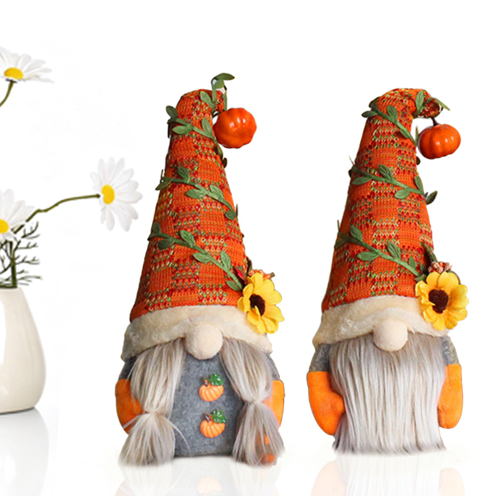 2XFall Decorations for Home Thanksgiving Decor Fall Pumpkin Gnomes Plush Doll