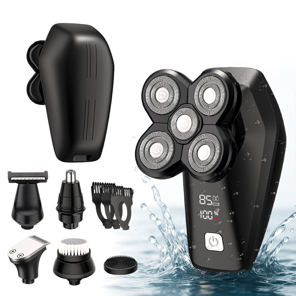 Head Shavers for Bald Men 6in1 Electric Razor IPX6 Waterproof Shaving Grooming Kit
