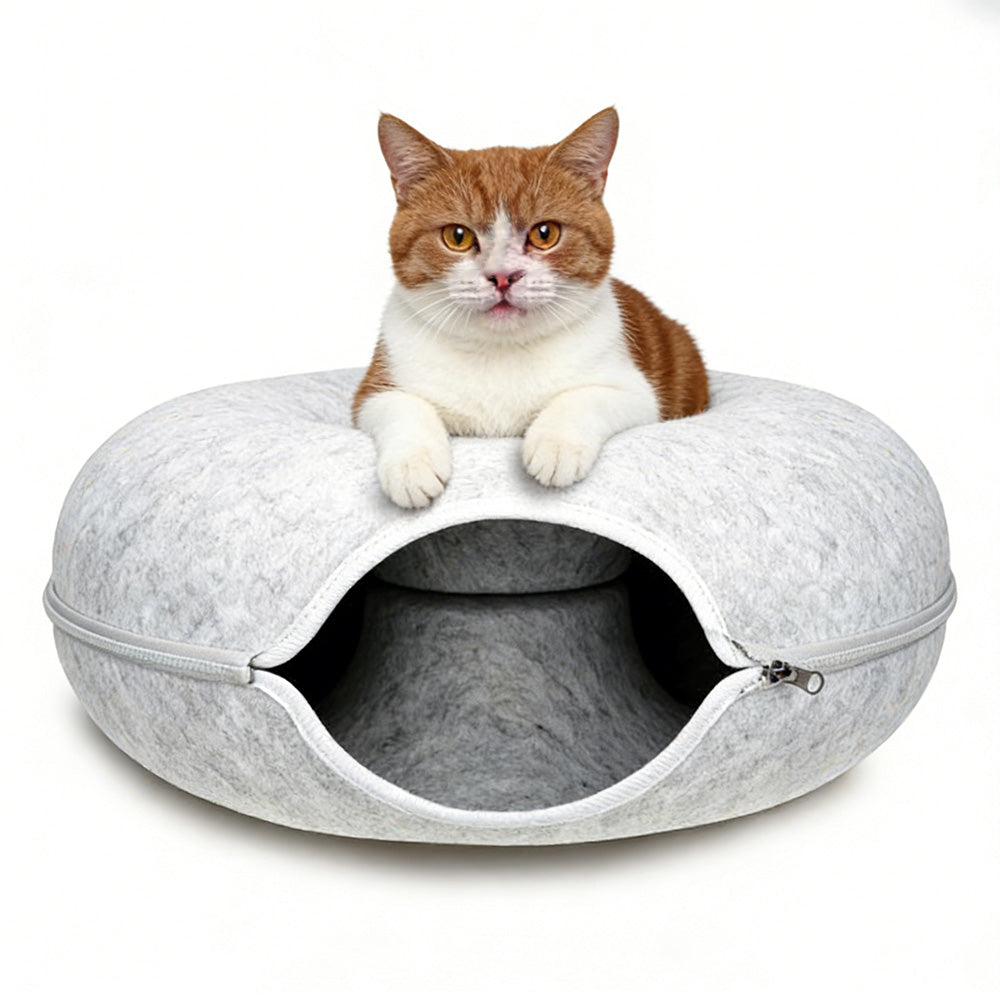 Cat Tunnel Bed Felt Circular Cat Cave