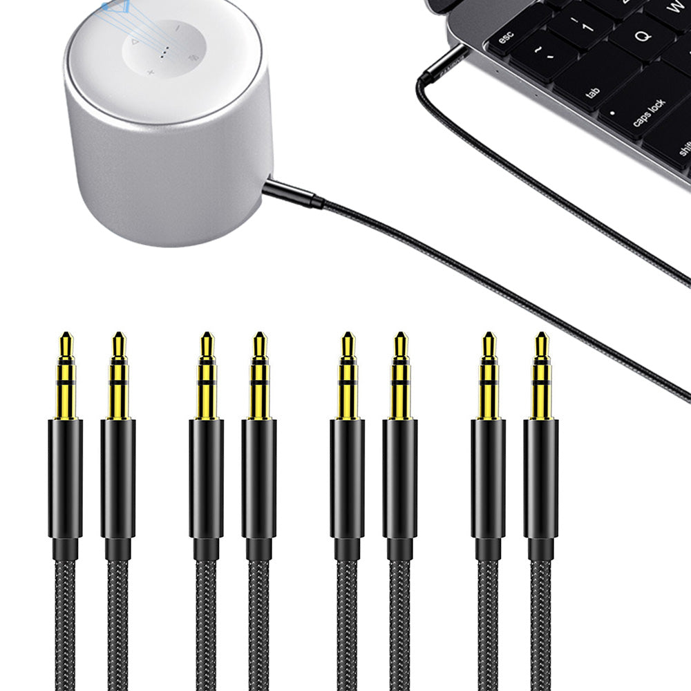 4 Pack 3.5mm AUX Audio Cables for Phones Computers Speakers