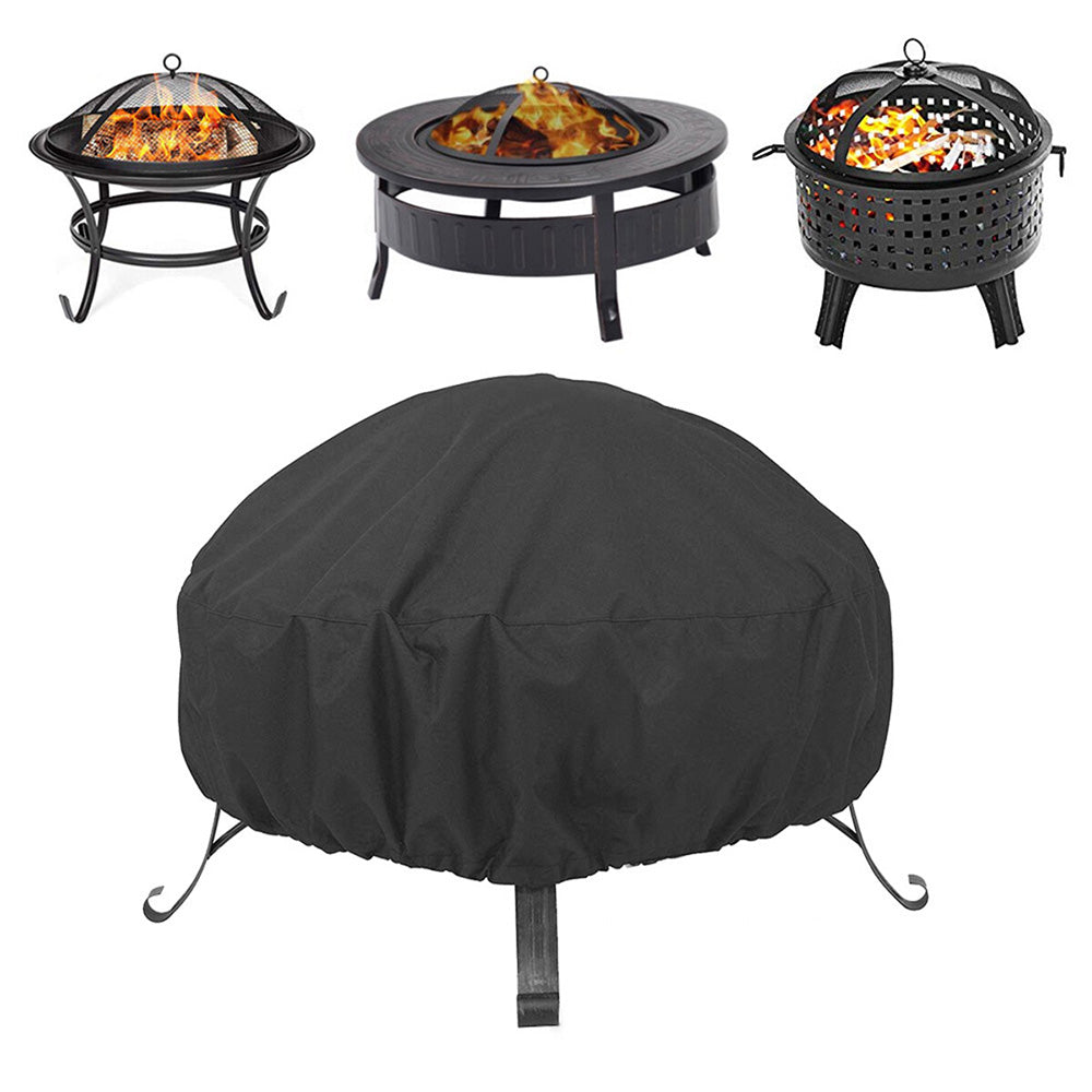Outdoor Round Fire Pit Cover Waterproof Oxford Protector for Patio Use