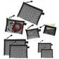 8 Piece Black Mesh Travel Organizer Bag Set in 4 Sizes