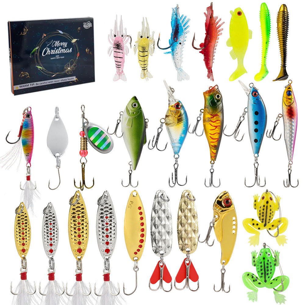 24-Piece Fishing Lure Gift Set with Assorted Sizes and Shapes