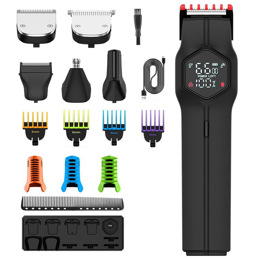 Mens Electric Beard Trimmer IPX7 Waterproof Cordless Hair Clippers Grooming Kits for Mustache Body Face Ear Nose