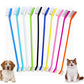 10 Pcs Pet Toothbrush Dual-End Long Handle for Dogs Cats