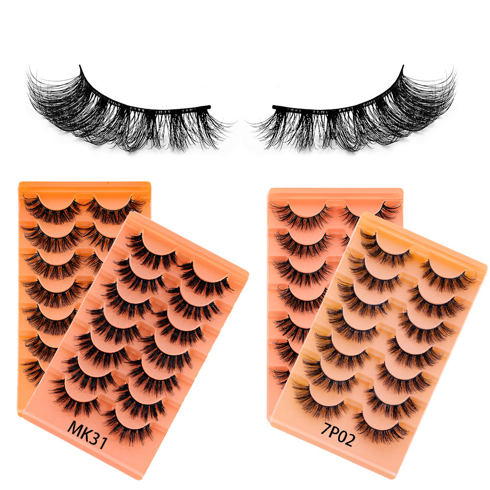 28 Pairs Lashes Full Volume False Eyelashes Synthetic Fibers Eyelashes Natural Look Cat Eye