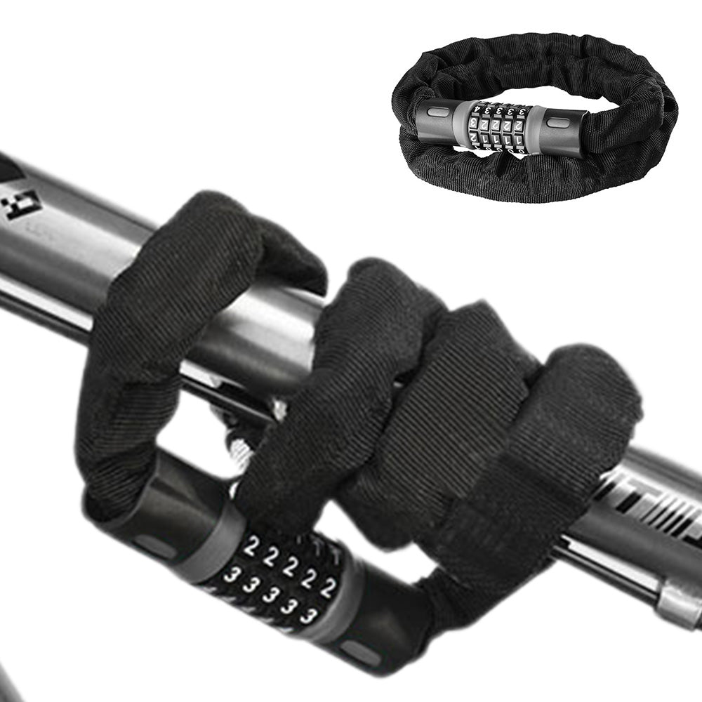 5-Digit Combination Bike Chain Lock Heavy Duty Keyless Anti-Theft Bicycle Lock