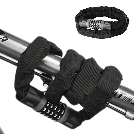 5-Digit Combination Bike Chain Lock Heavy Duty Keyless Anti-Theft Bicycle Lock