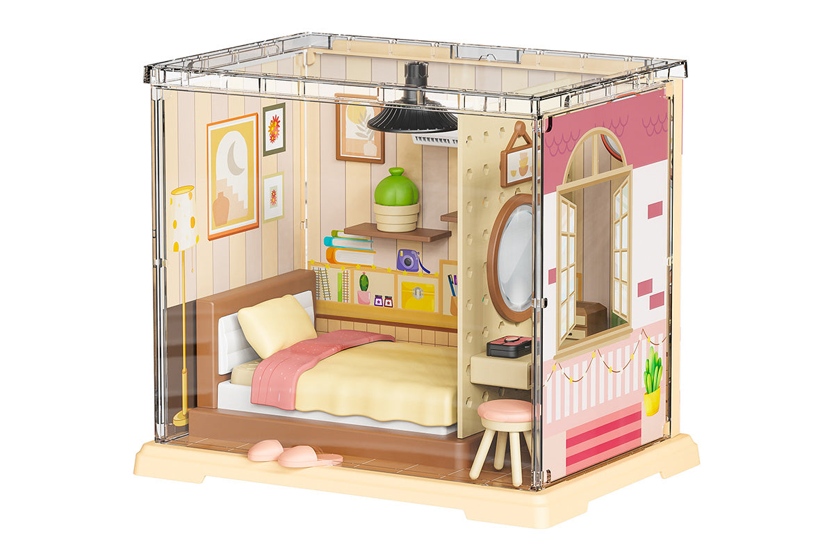 DIY Miniature Dollhouse Kit 3D Puzzle Dollhouse Toy with Dust Cover and Light