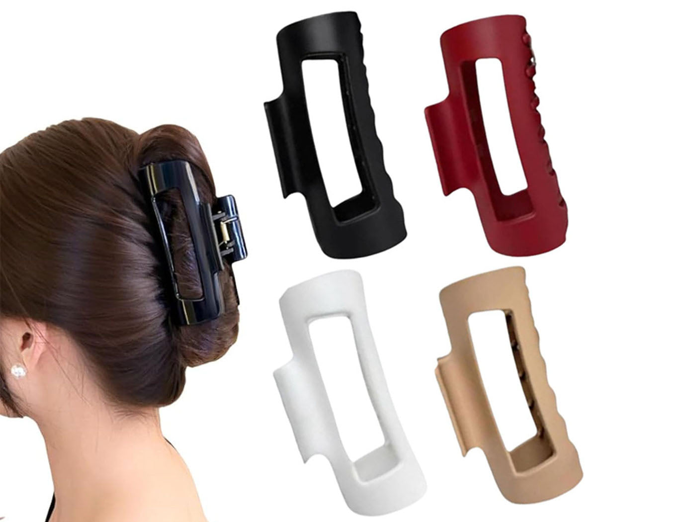 4Pcs Flexible Hair Clip Silicone Shark Clip Hair Claw Clips