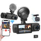 3 Channel Dash Cam Front and Rear Car Dash Camera With Motion Detection