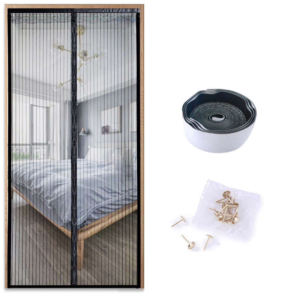 No-Drill Attraction Mosquito Screen Door Curtain Self Closing Mesh Net for Home Doorway