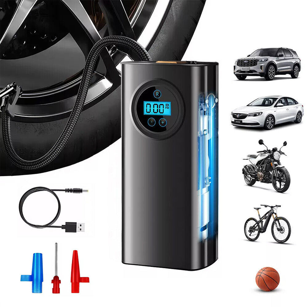 Tire Inflator Air Compressor with Auto Shutoff Pressure Gauge for Car Motorcycle