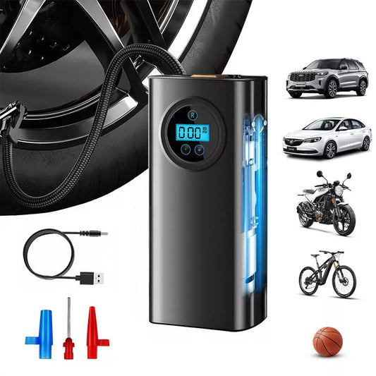 Tire Inflator Air Compressor with Auto Shutoff Pressure Gauge for Car Motorcycle