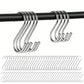 40Pcs Stainless Steel Metal S Shaped Hooks Clothes Hanger for Kitchen Bathroom Closet