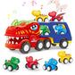 Dinosaur Toys Dinosaur Trucks for 4 Years with 4 Small Pull Back Dino Cars