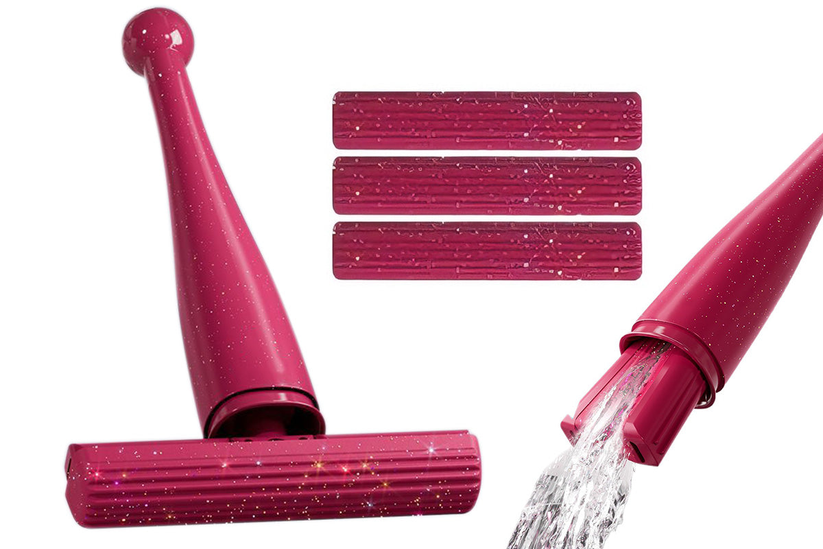 Soft Sponge Self-Squeeze Desktop Cleaning Mini Mop with 3pcs Extra Sponge Heads