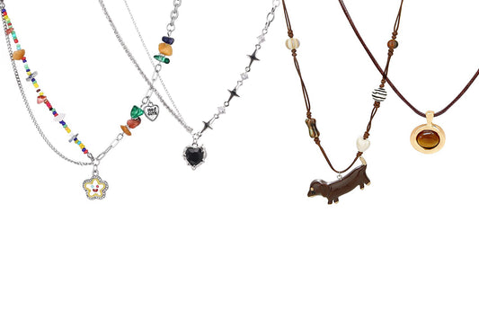4pcs Women's Pendant Necklace Trendy Hoodie Sweater Chain