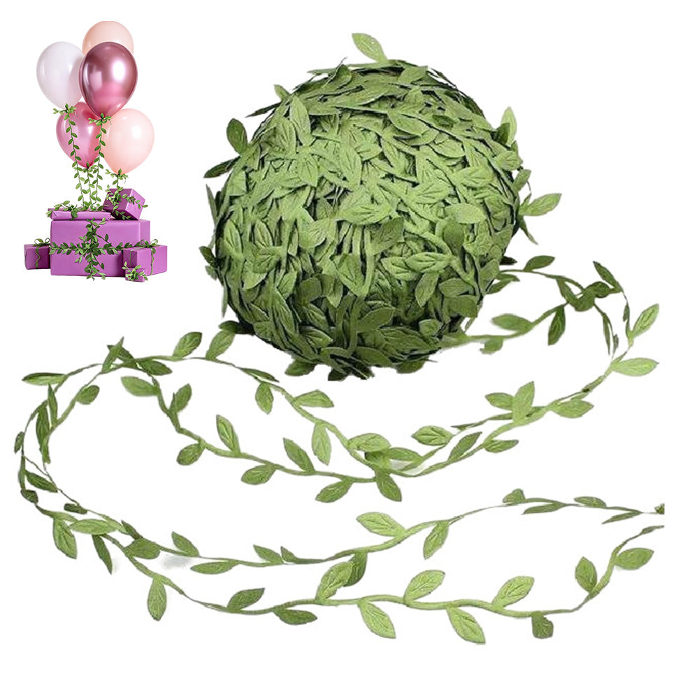 Artificial Willow Leaf Polyester Garland Green Vine for DIY Decoration
