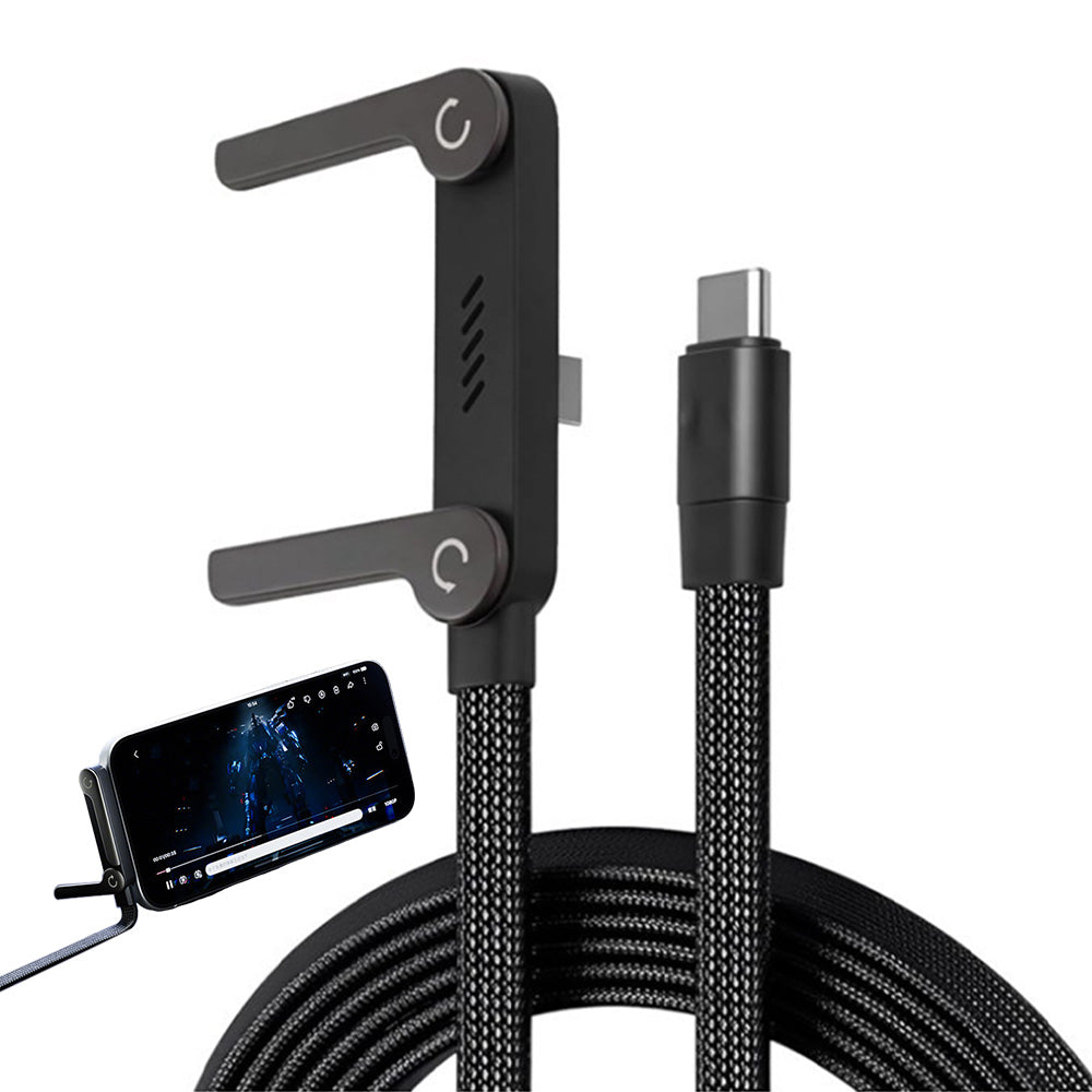 2-in-1 Invisible Holder Charge Cable Fast Charging with Phone Stand
