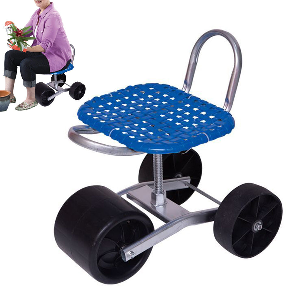 Garden Stool 360-degree Rotating and Lift Garden Seat with Wheels for Planting
