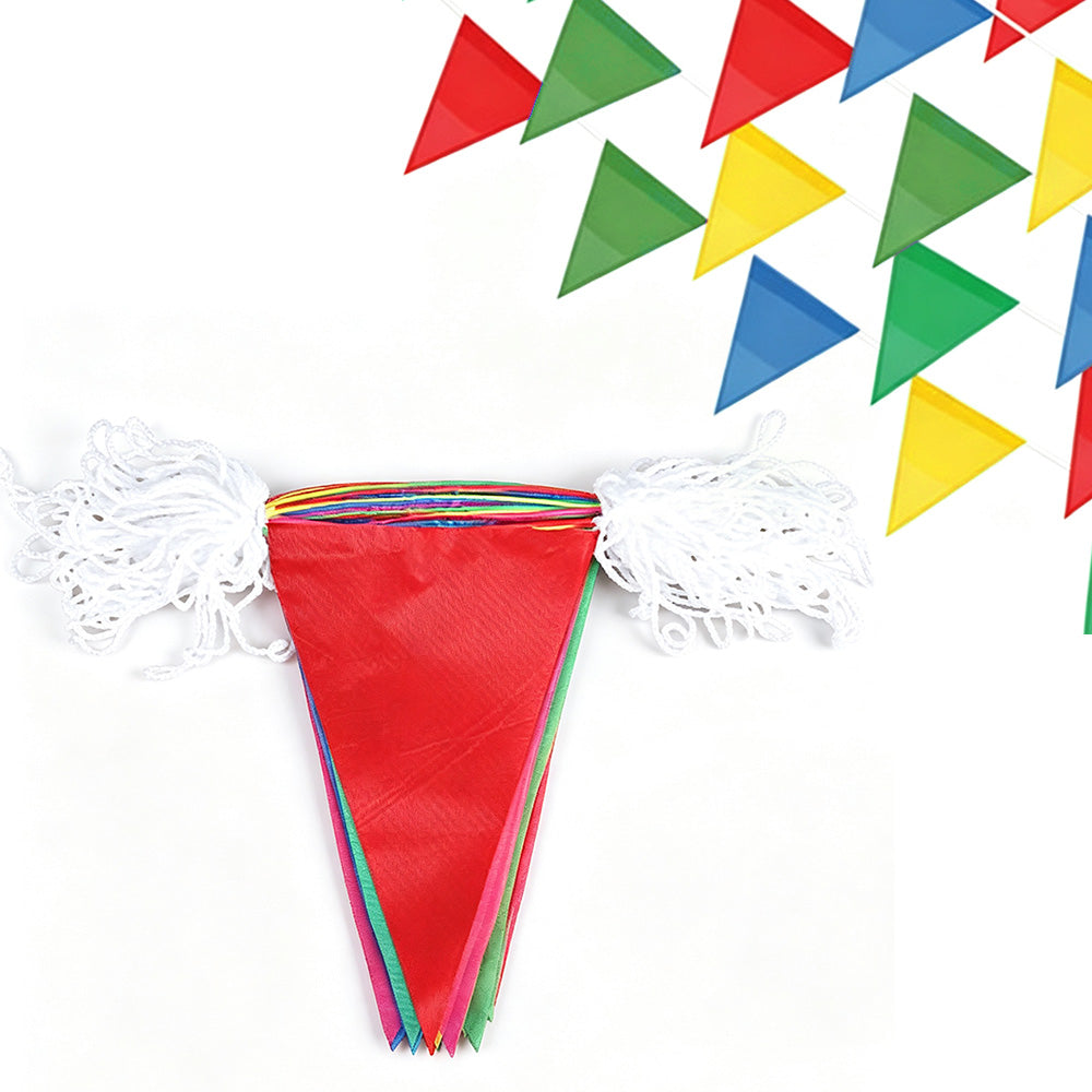 Colorful Triangle Pennant Banner Flags Set for Weddings Ceremonies Parties and Festivals