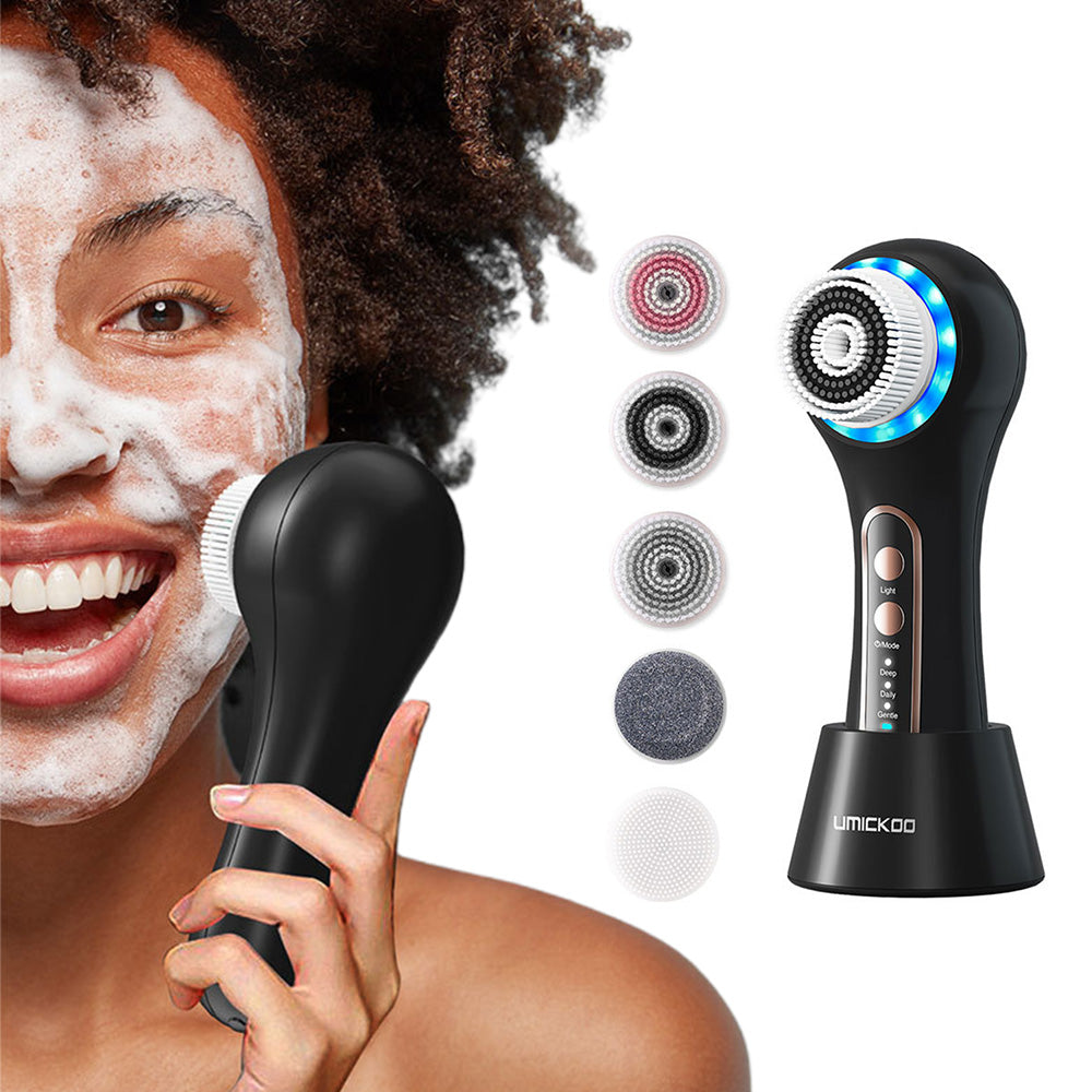 Face Scrubber Exfoliator Rechargeable Facial Cleansing Brush Rotating Cleanser for Exfoliating