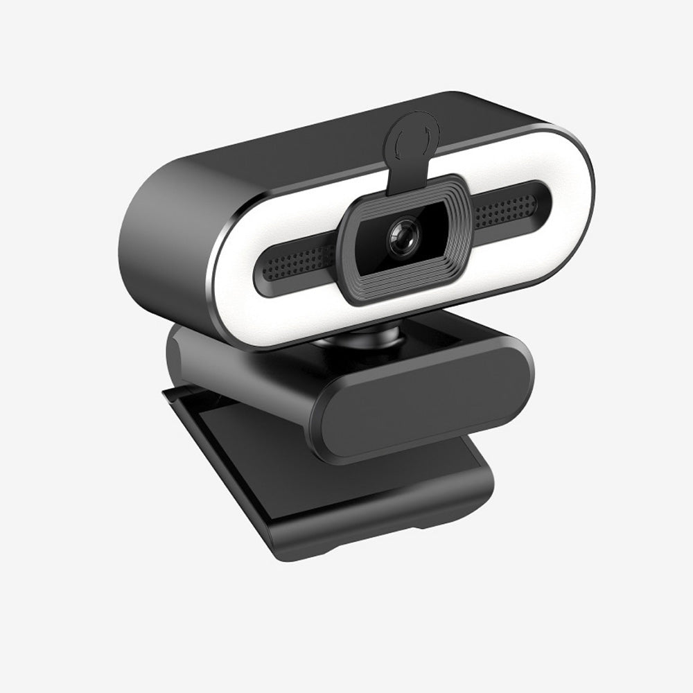 4K Webcam for PC with Light Computer Camera with Built-in Microphone Plug & Play USB Webcam