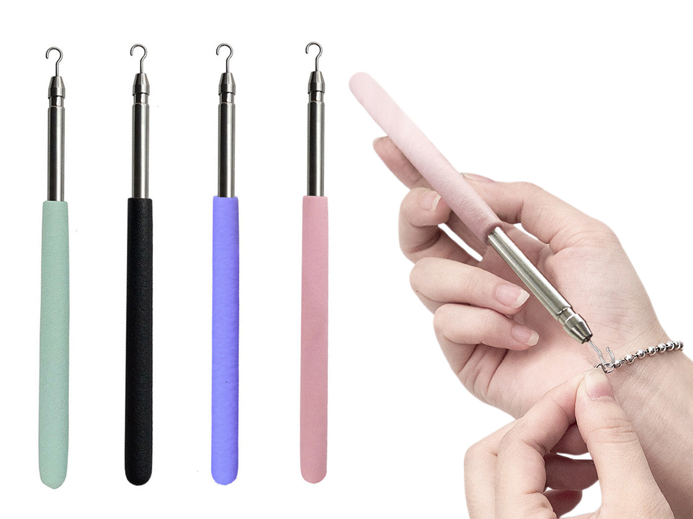 2Pcs Bracelet Helper Tool Quick Fastening Helpers Tool Hook for Bracelet Wearing
